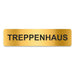 Blacked LaserTEC Leitsysteme - Acryl Schild - Eckig 4 x 16 cm - Selbstklebend - Gold gebürstet - Metall-Optik - UV beständig - Für Innen und Außen (Achtung)