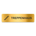 Blacked LaserTEC Leitsysteme - Acryl Schild - Eckig 4 x 16 cm - Selbstklebend - Gold gebürstet - Metall-Optik - UV beständig - Für Innen und Außen (Achtung)