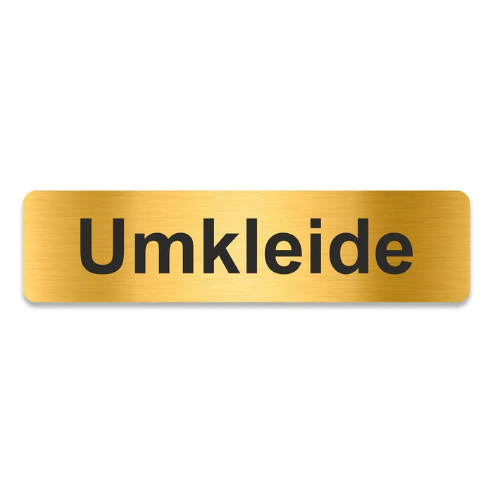 Blacked LaserTEC Leitsysteme - Acryl Schild - Eckig 4 x 16 cm - Selbstklebend - Gold gebürstet - Metall-Optik - UV beständig - Für Innen und Außen (Achtung)