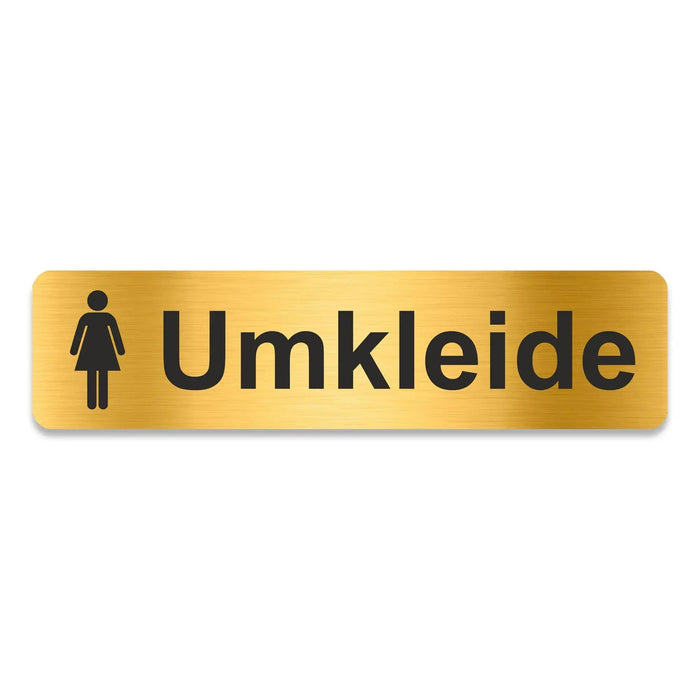 Blacked LaserTEC Leitsysteme - Acryl Schild - Eckig 4 x 16 cm - Selbstklebend - Gold gebürstet - Metall-Optik - UV beständig - Für Innen und Außen (Achtung)