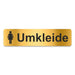 Blacked LaserTEC Leitsysteme - Acryl Schild - Eckig 4 x 16 cm - Selbstklebend - Gold gebürstet - Metall-Optik - UV beständig - Für Innen und Außen (Achtung)