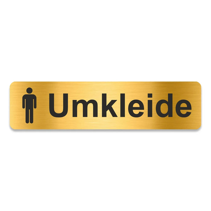 Blacked LaserTEC Leitsysteme - Acryl Schild - Eckig 4 x 16 cm - Selbstklebend - Gold gebürstet - Metall-Optik - UV beständig - Für Innen und Außen (Achtung)