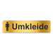 Blacked LaserTEC Leitsysteme - Acryl Schild - Eckig 4 x 16 cm - Selbstklebend - Gold gebürstet - Metall-Optik - UV beständig - Für Innen und Außen (Achtung)