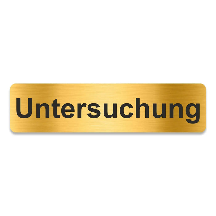 Blacked LaserTEC Leitsysteme - Acryl Schild - Eckig 4 x 16 cm - Selbstklebend - Gold gebürstet - Metall-Optik - UV beständig - Für Innen und Außen (Achtung)