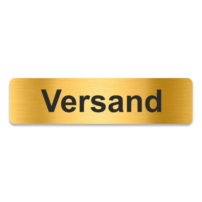 Blacked LaserTEC Leitsysteme - Acryl Schild - Eckig 4 x 16 cm - Selbstklebend - Gold gebürstet - Metall-Optik - UV beständig - Für Innen und Außen (Achtung)