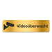 Blacked LaserTEC Leitsysteme - Acryl Schild - Eckig 4 x 16 cm - Selbstklebend - Gold gebürstet - Metall-Optik - UV beständig - Für Innen und Außen (Achtung)