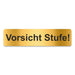 Blacked LaserTEC Leitsysteme - Acryl Schild - Eckig 4 x 16 cm - Selbstklebend - Gold gebürstet - Metall-Optik - UV beständig - Für Innen und Außen (Achtung)