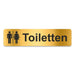 Blacked LaserTEC Leitsysteme - Acryl Schild - Eckig 4 x 16 cm - Selbstklebend - Gold gebürstet - Metall-Optik - UV beständig - Für Innen und Außen (Achtung)