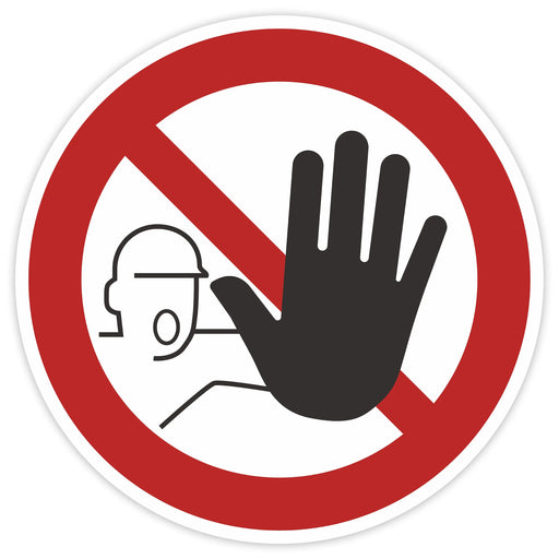 Schild 5cm Durchmesser - DIN EN ISO 7010 - DIN 4844 - ASR A1.3 - Verbotszeichen 50mm für Innen und Aussen - PVC Aufkleber - selbstklebend becline