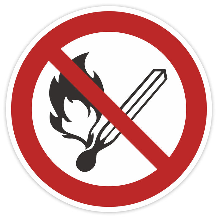 Schild 5cm Durchmesser - DIN EN ISO 7010 - DIN 4844 - ASR A1.3 - Verbotszeichen 50mm für Innen und Aussen - PVC Aufkleber - selbstklebend becline