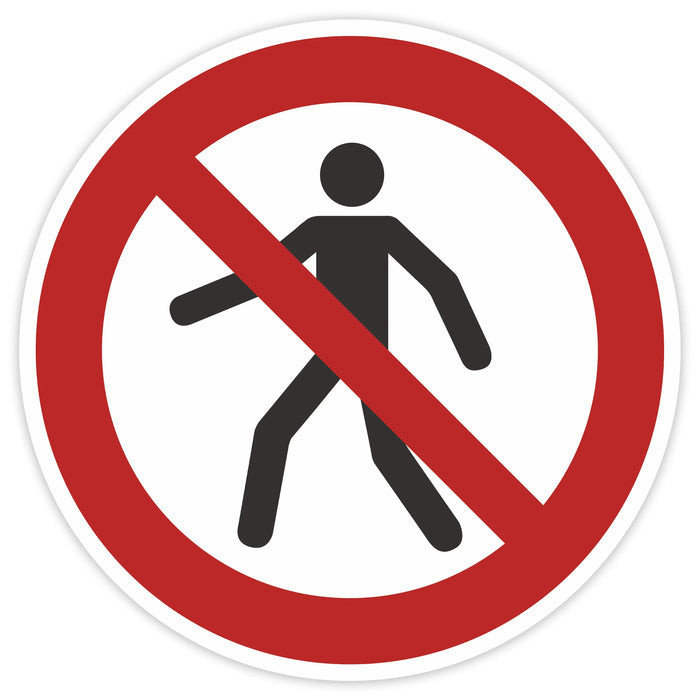 Schild 5cm Durchmesser - DIN EN ISO 7010 - DIN 4844 - ASR A1.3 - Verbotszeichen 50mm für Innen und Aussen - PVC Aufkleber - selbstklebend becline