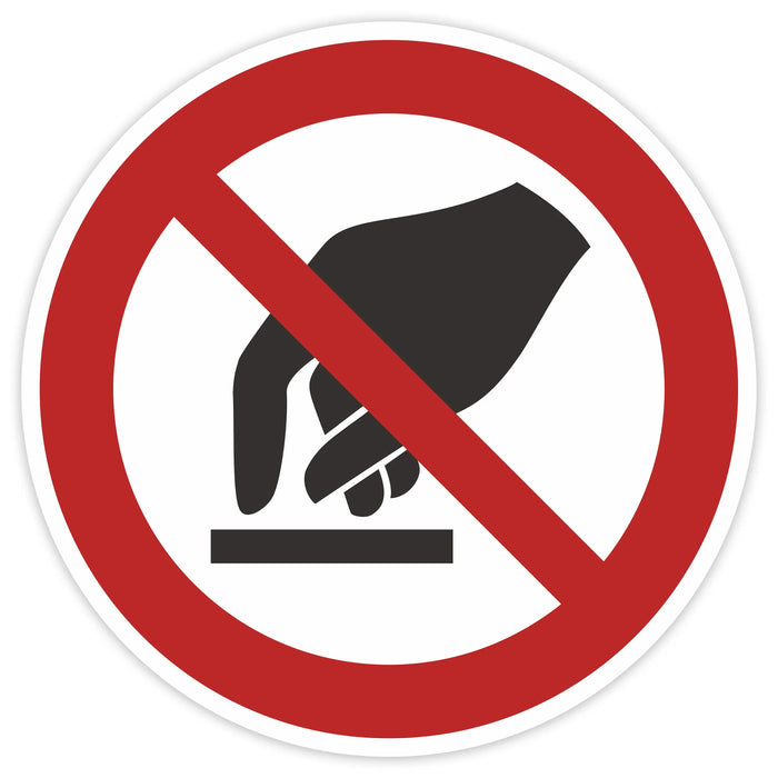 Schild 5cm Durchmesser - DIN EN ISO 7010 - DIN 4844 - ASR A1.3 - Verbotszeichen 50mm für Innen und Aussen - PVC Aufkleber - selbstklebend becline