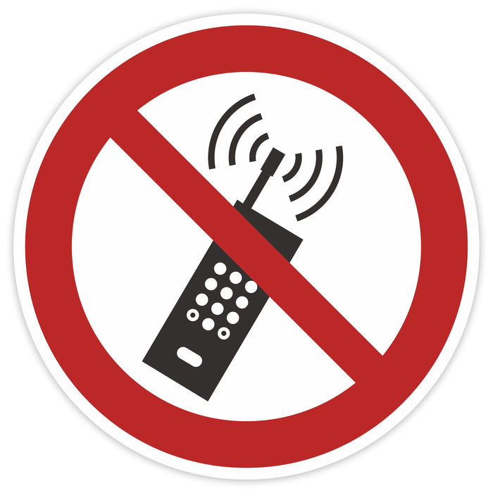 Schild 5cm Durchmesser - DIN EN ISO 7010 - DIN 4844 - ASR A1.3 - Verbotszeichen 50mm für Innen und Aussen - PVC Aufkleber - selbstklebend becline