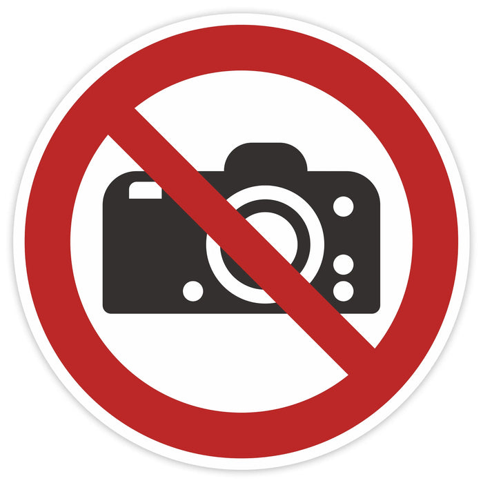 Schild 5cm Durchmesser - DIN EN ISO 7010 - DIN 4844 - ASR A1.3 - Verbotszeichen 50mm für Innen und Aussen - PVC Aufkleber - selbstklebend becline