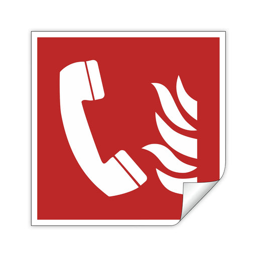 Schild Brandmeldetelefon F006 - ASR A1.3 - DIN EN ISO 7010 - Brandschutzzeichen für Innen und Aussen - PVC selbstklebend becline