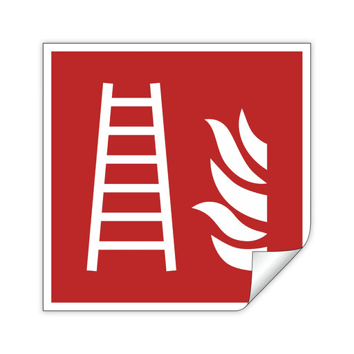 Schild Feuerleiter F003 - ASR A1.3 - DIN EN ISO 7010 - Brandschutzzeichen für Innen und Aussen - PVC selbstklebend becline