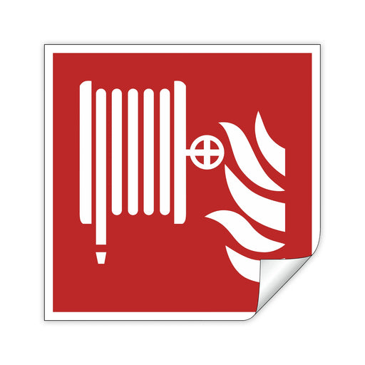 Schild Löschschlauch F002 - ASR A1.3 - DIN EN ISO 7010 - Brandschutzzeichen für Innen und Aussen - PVC selbstklebend becline