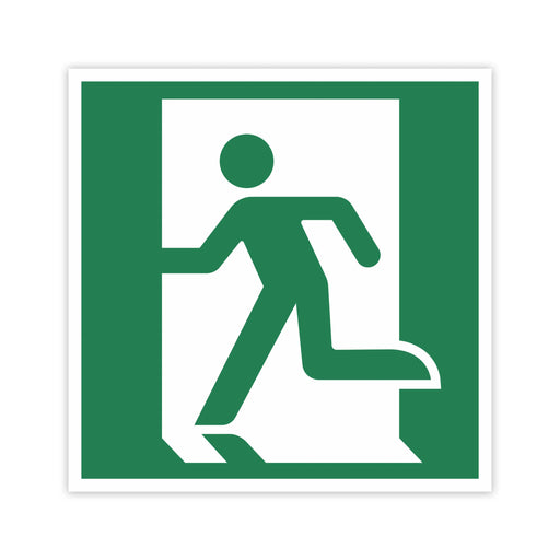 Schild Rettungszeichen 100x100mm - DIN EN ISO 7010 - ASR A1.3-10x10cm für Innen und Aussen - PVC Aufkleber - selbstklebend becline