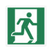 Schild Rettungszeichen 100x100mm - DIN EN ISO 7010 - ASR A1.3-10x10cm für Innen und Aussen - PVC Aufkleber - selbstklebend becline