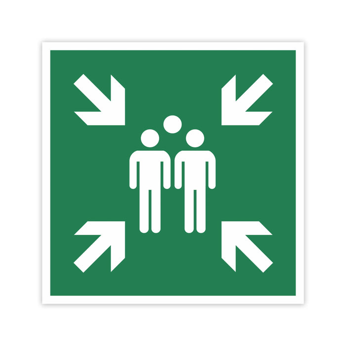 Schild Rettungszeichen 100x100mm - DIN EN ISO 7010 - ASR A1.3-10x10cm für Innen und Aussen - PVC Aufkleber - selbstklebend becline