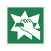 Schild Rettungszeichen 100x100mm - DIN EN ISO 7010 - ASR A1.3-10x10cm für Innen und Aussen - PVC Aufkleber - selbstklebend becline