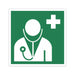 Schild Rettungszeichen 100x100mm - DIN EN ISO 7010 - ASR A1.3-10x10cm für Innen und Aussen - PVC Aufkleber - selbstklebend becline