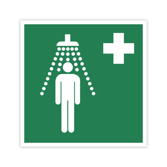 Schild Rettungszeichen 100x100mm - DIN EN ISO 7010 - ASR A1.3-10x10cm für Innen und Aussen - PVC Aufkleber - selbstklebend becline