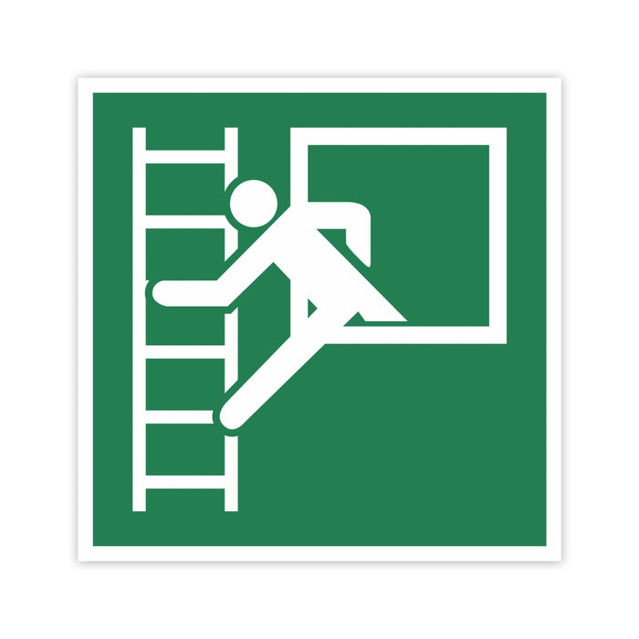 Schild Rettungszeichen 100x100mm - DIN EN ISO 7010 - ASR A1.3-10x10cm für Innen und Aussen - PVC Aufkleber - selbstklebend becline