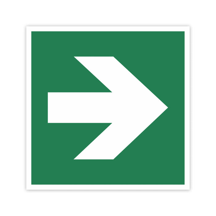 Schild Rettungszeichen 100x100mm - DIN EN ISO 7010 - ASR A1.3-10x10cm für Innen und Aussen - PVC Aufkleber - selbstklebend becline