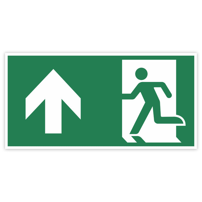 Schild Rettungszeichen 150x300mm - DIN EN ISO 7010 - ASR A1.3 - Fluchtweg 15x30cm für Innen und Aussen - PVC Aufkleber - selbstklebend becline