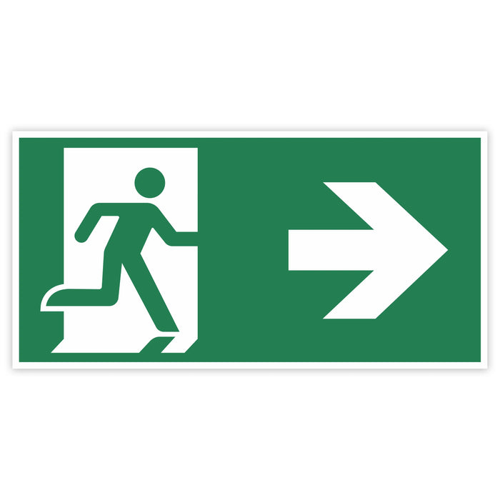 Schild Rettungszeichen 150x300mm - DIN EN ISO 7010 - ASR A1.3 - Fluchtweg 15x30cm für Innen und Aussen - PVC Aufkleber - selbstklebend becline