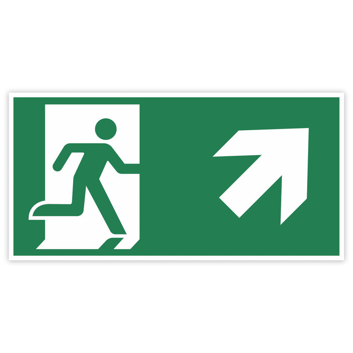 Schild Rettungszeichen 150x300mm - DIN EN ISO 7010 - ASR A1.3 - Fluchtweg 15x30cm für Innen und Aussen - PVC Aufkleber - selbstklebend becline