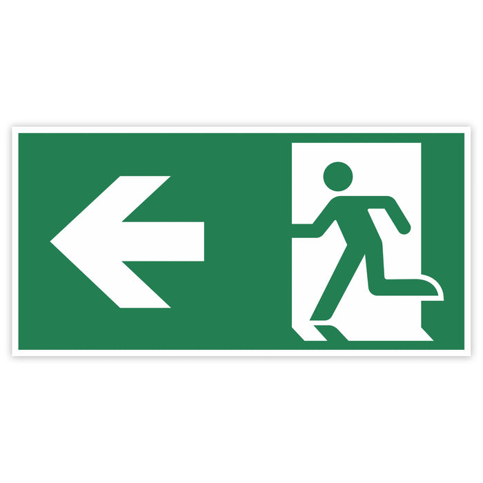 Schild Rettungszeichen 150x300mm - DIN EN ISO 7010 - ASR A1.3 - Fluchtweg 15x30cm für Innen und Aussen - PVC Aufkleber - selbstklebend becline