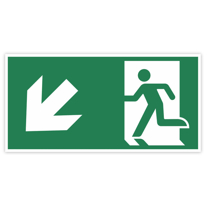 Schild Rettungszeichen 150x300mm - DIN EN ISO 7010 - ASR A1.3 - Fluchtweg 15x30cm für Innen und Aussen - PVC Aufkleber - selbstklebend becline