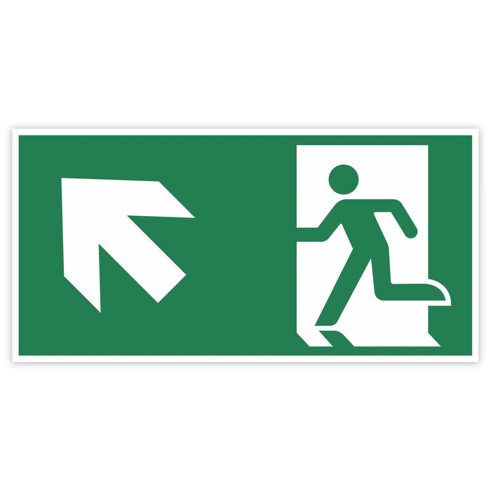 Schild Rettungszeichen 150x300mm - DIN EN ISO 7010 - ASR A1.3 - Fluchtweg 15x30cm für Innen und Aussen - PVC Aufkleber - selbstklebend becline