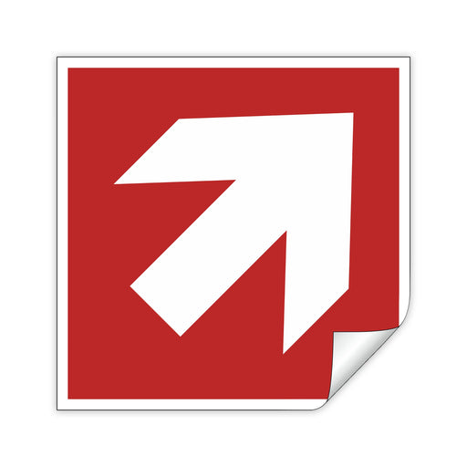 Schild Richtungspfeil diagonal - ASR A1.3 - DIN EN ISO 7010 - Brandschutzzeichen für Innen und Aussen - PVC selbstklebend becline