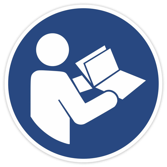 Schild Rund 200mm Durchmesser - DIN EN ISO 7010 - DIN 115 - ASR A1.3 - Gebotszeichen 20cm für Innen und Aussen - PVC Aufkleber - selbstklebend becline
