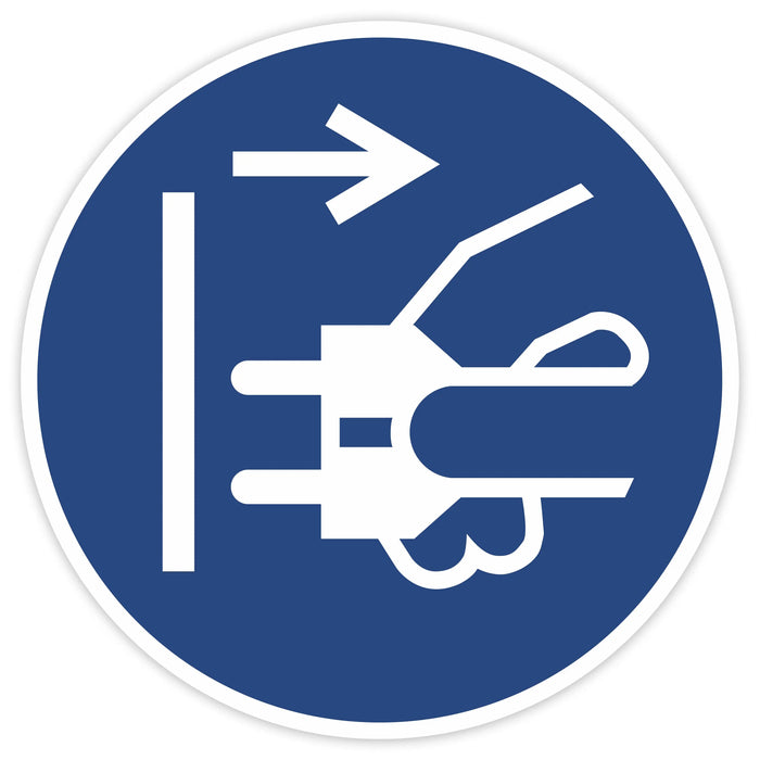 Schild Rund 200mm Durchmesser - DIN EN ISO 7010 - DIN 115 - ASR A1.3 - Gebotszeichen 20cm für Innen und Aussen - PVC Aufkleber - selbstklebend becline