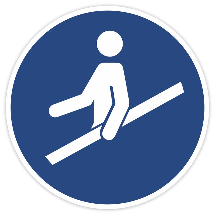 Schild Rund 200mm Durchmesser - DIN EN ISO 7010 - DIN 115 - ASR A1.3 - Gebotszeichen 20cm für Innen und Aussen - PVC Aufkleber - selbstklebend becline