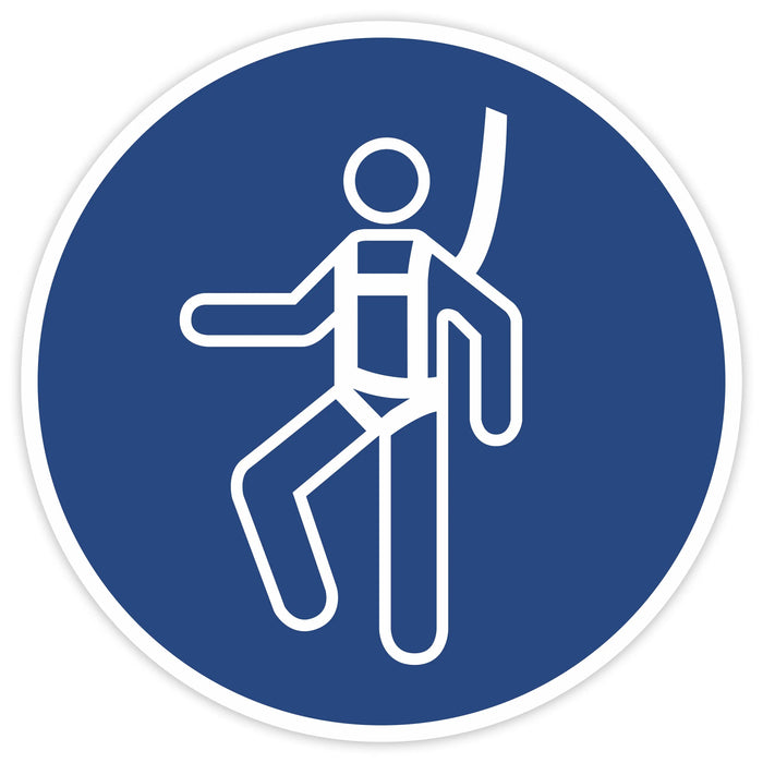 Schild Rund 200mm Durchmesser - DIN EN ISO 7010 - DIN 115 - ASR A1.3 - Gebotszeichen 20cm für Innen und Aussen - PVC Aufkleber - selbstklebend becline