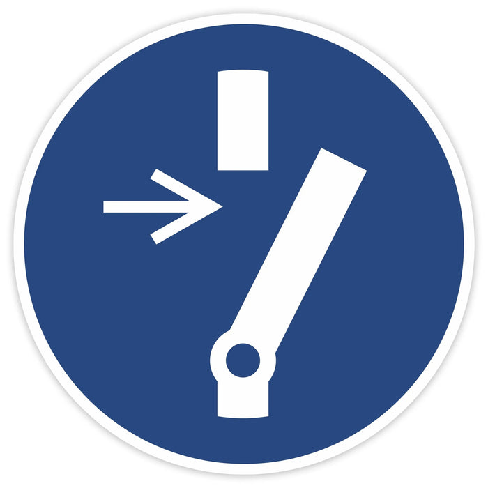 Schild Rund 200mm Durchmesser - DIN EN ISO 7010 - DIN 115 - ASR A1.3 - Gebotszeichen 20cm für Innen und Aussen - PVC Aufkleber - selbstklebend becline