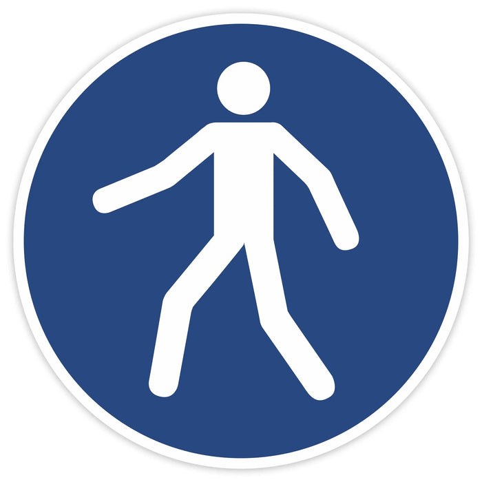 Schild Rund 200mm Durchmesser - DIN EN ISO 7010 - DIN 115 - ASR A1.3 - Gebotszeichen 20cm für Innen und Aussen - PVC Aufkleber - selbstklebend becline