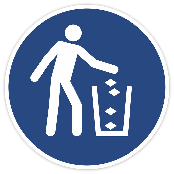Schild Rund 200mm Durchmesser - DIN EN ISO 7010 - DIN 115 - ASR A1.3 - Gebotszeichen 20cm für Innen und Aussen - PVC Aufkleber - selbstklebend becline
