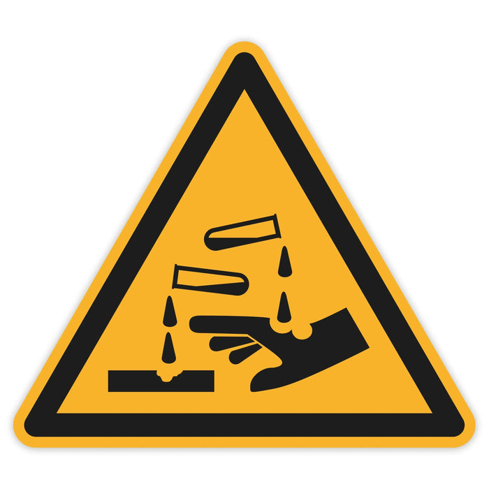 Schild Warnzeichen 50mm - DIN EN ISO 7010 - ASR A1.3 - Für Innen und Aussen - 5cm - PVC Aufkleber - selbstklebend becline