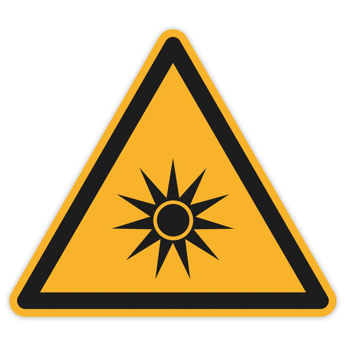 Schild Warnzeichen 50mm - DIN EN ISO 7010 - ASR A1.3 - Für Innen und Aussen - 5cm - PVC Aufkleber - selbstklebend becline
